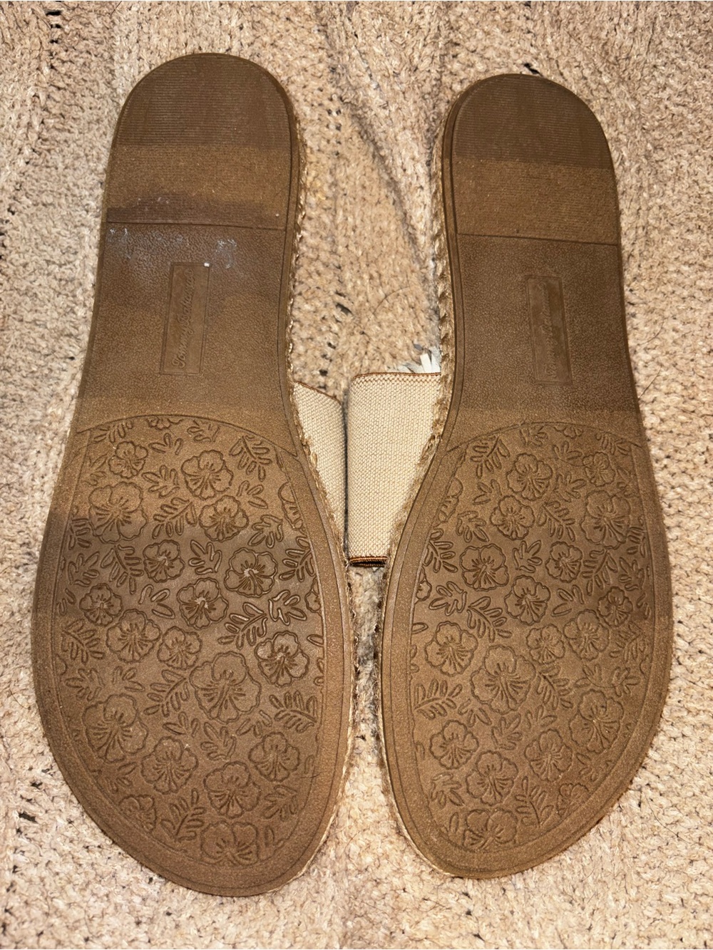 Tommy Bahama Beige Fringe Thong Espadrille Sandals Size 10 - Picture 5 of 5